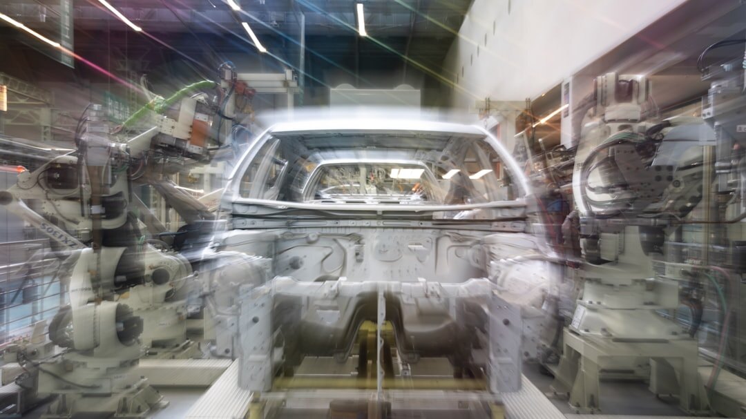 Advanced robotics arm working in modern automated factory